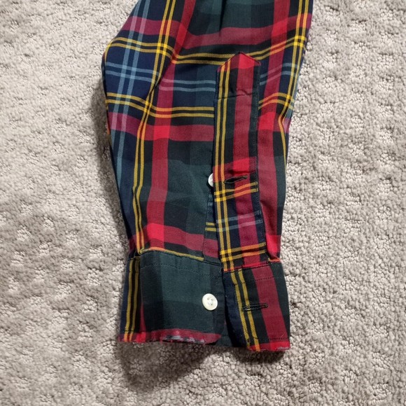 Mens Ralph Lauren Blake Long Sleeve Plaid Button Up Shirt Size Large Green Red - Picture 7 of 8